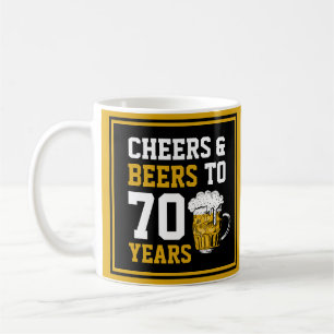 70e verjaardag van de Cheers & Beers tot 70 jaar F Koffiemok