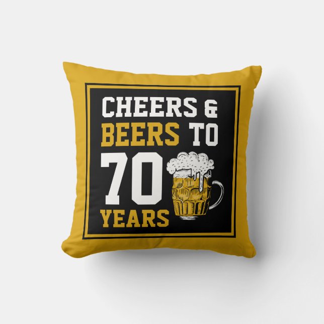 70e verjaardag van de Cheers & Beers tot 70 jaar F Kussen (Voorkant)
