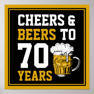 70e verjaardag van de Cheers & Beers tot 70 jaar F Poster