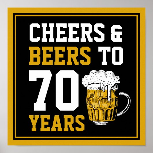 70e verjaardag van de Cheers & Beers tot 70 jaar F Poster (Voorkant)