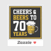 70e verjaardag van de Cheers & Beers tot 70 jaar F Sticker (Vel)