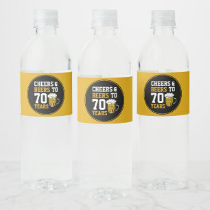 70e verjaardag van de Cheers & Beers tot 70 jaar F Waterfles Etiket