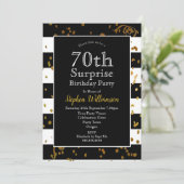 70e verjaardag van de feestdag in Black en Gold Kaart (Staand voorkant)