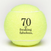 70e verjaardag van de geboorte Funny & Fab Aangepa Tennisballen (Voorkant)