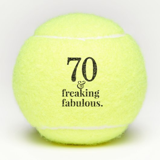 70e verjaardag van de geboorte Funny & Fab Aangepa Tennisballen (Voorkant)