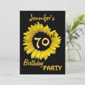 70e verjaardag van de Gele Zonnebloem Kaart (Staand voorkant)