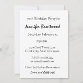 70e verjaardag van de Gele Zonnebloem Kaart (Achterkant)