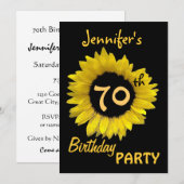 70e verjaardag van de Gele Zonnebloem Kaart (Voorkant / Achterkant)