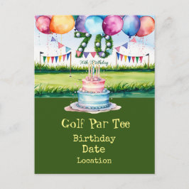 70e verjaardag van de Golf Par T-shirt Briefkaart
