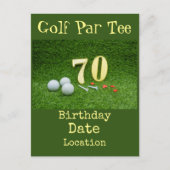 70e verjaardag van de Golf Par T-shirt Briefkaart (Voorkant)
