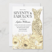 70e verjaardag van de gouddddress Floral en de 70e Kaart (Voorkant)