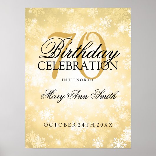 70e verjaardag van de gouden winter poster (Voorkant)