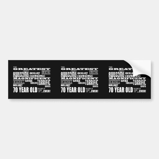 70e verjaardag van de grootste zevenenzeventigste bumpersticker (Voorkant)