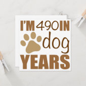 70e verjaardag van de hond kaart (Voorkant / Achterkant in situ)