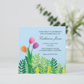 70e verjaardag van de kleurrijke Tulpen Kaart (Staand voorkant)