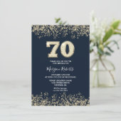 70e verjaardag van de Mannen marine en goudvrouwen Kaart (Staand voorkant)