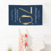 70e verjaardag van de marine Blue Gold Elegant Wel Spandoek (Insitu)