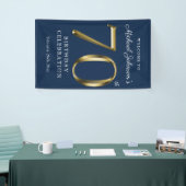 70e verjaardag van de marine Blue Gold Elegant Wel Spandoek (Beurs)