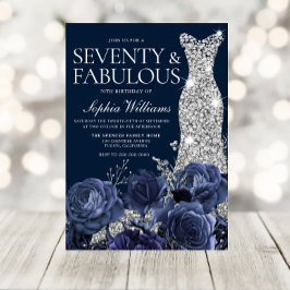 70e verjaardag van de Navy Diamond Dress Kaart