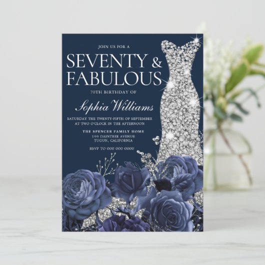 70e verjaardag van de Navy Diamond Dress Kaart (Staand voorkant)