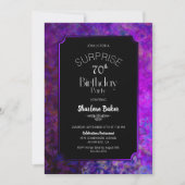 70e verjaardag van de Paarse en zwarte verrassings Kaart (Voorkant)