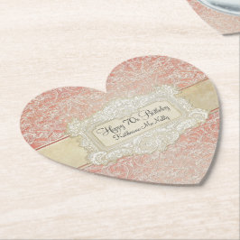 70e verjaardag van de  partij Lace Frans Regency Kartonnen Onderzetters