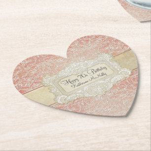 70e verjaardag van de  partij Lace Frans Regency Kartonnen Onderzetters