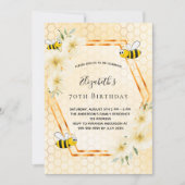 70e verjaardag van de theepartij honingraat hommel kaart (Voorkant)