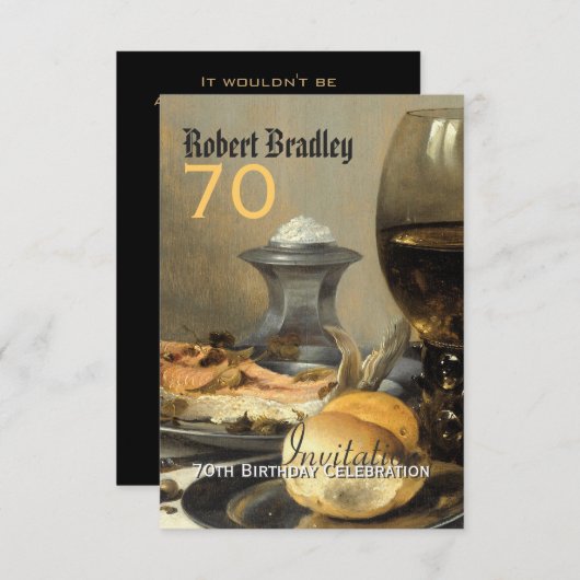 70e verjaardag van de uitnodiging (Voorkant / Achterkant)