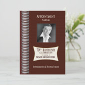 70e verjaardag van de uitnodiging, het Benoemingbo Kaart (Staand voorkant)