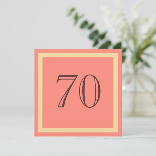 70e verjaardag van de uitnodiging van de Birthday  (Staand voorkant)