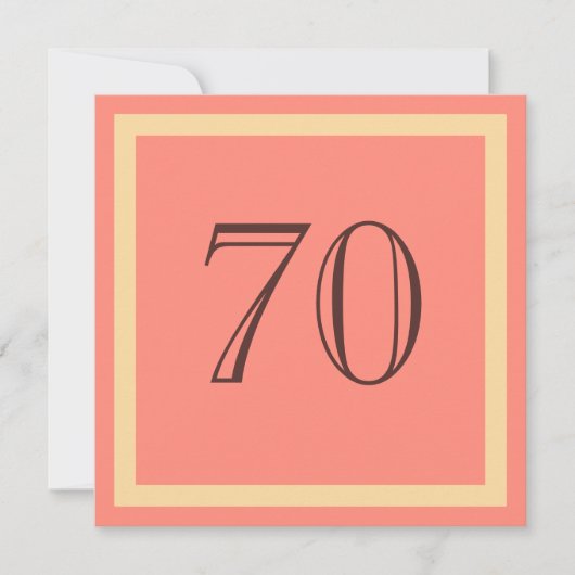 70e verjaardag van de uitnodiging van de Birthday (Voorkant)