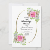 70e verjaardag van de uitnodiging van de roze Gold (Voorkant)