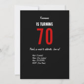 70e verjaardag van de uitnodiging van Hero-partij (Achterkant)