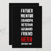 70e verjaardag van de uitnodiging van Hero-partij (Voorkant / Achterkant)