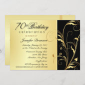 70e verjaardag van de uitnodigingen van het Monogr (Voorkant / Achterkant)