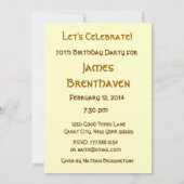 70e verjaardag van de Uitnodigingskaarsen & cadeau Kaart (Achterkant)