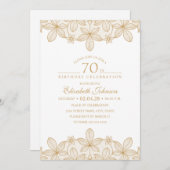 70e verjaardag van de unieke Golden Lace Kaart (Voorkant / Achterkant)