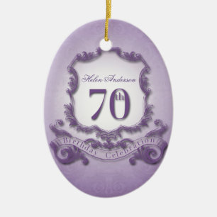 70e verjaardag van de verjaardag van de gepersonal keramisch ornament