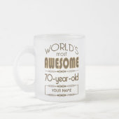 70e verjaardag van de viering van de wereld Best F Matglas Koffiemok (Links)