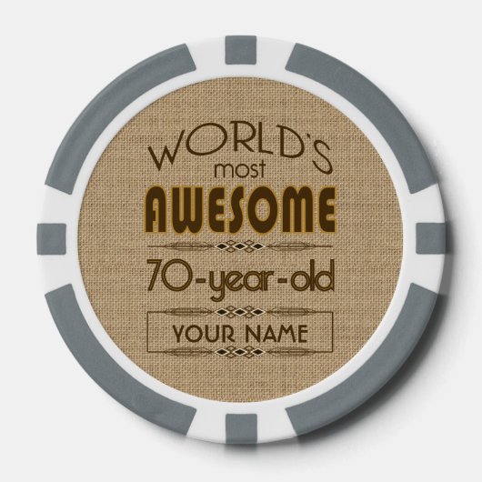 70e verjaardag van de viering van de wereld Best F Pokerchips (Voorkant)