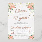70e verjaardag van de zestigste verjaardag van de  folie uitnodiging (Voorkant)