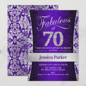 70e verjaardag van de Zilver-Paars Kaart (Voorkant / Achterkant)