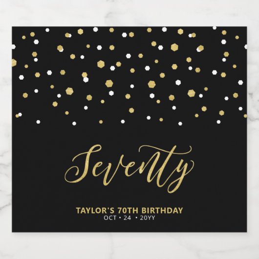 70e verjaardag van de zwarte & goudbriefing bier etiket (Enkel label)