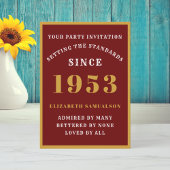 70e verjaardag van Elegant Red Gold Kaart