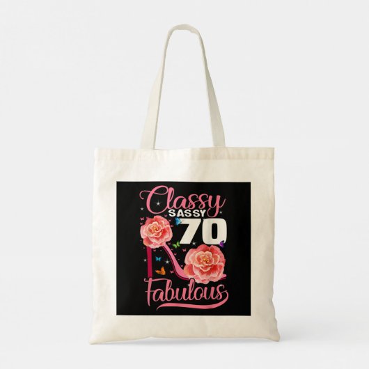 70e verjaardag van Gift Classy Sassy 70 Fabiele bl Tote Bag (Achterkant)