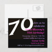 70e verjaardag van het Briefkaart van de geboorte  (Voorkant / Achterkant)