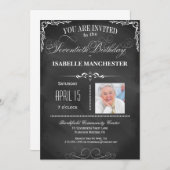 70e verjaardag van het Chalkboard-typografie Kaart (Voorkant / Achterkant)