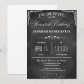 70e verjaardag van het Chalkboard-typografie Kaart (Voorkant / Achterkant)