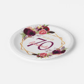 70e verjaardag van het feest van de Bourgogne bloe Papieren Bordje (Gekanteld)